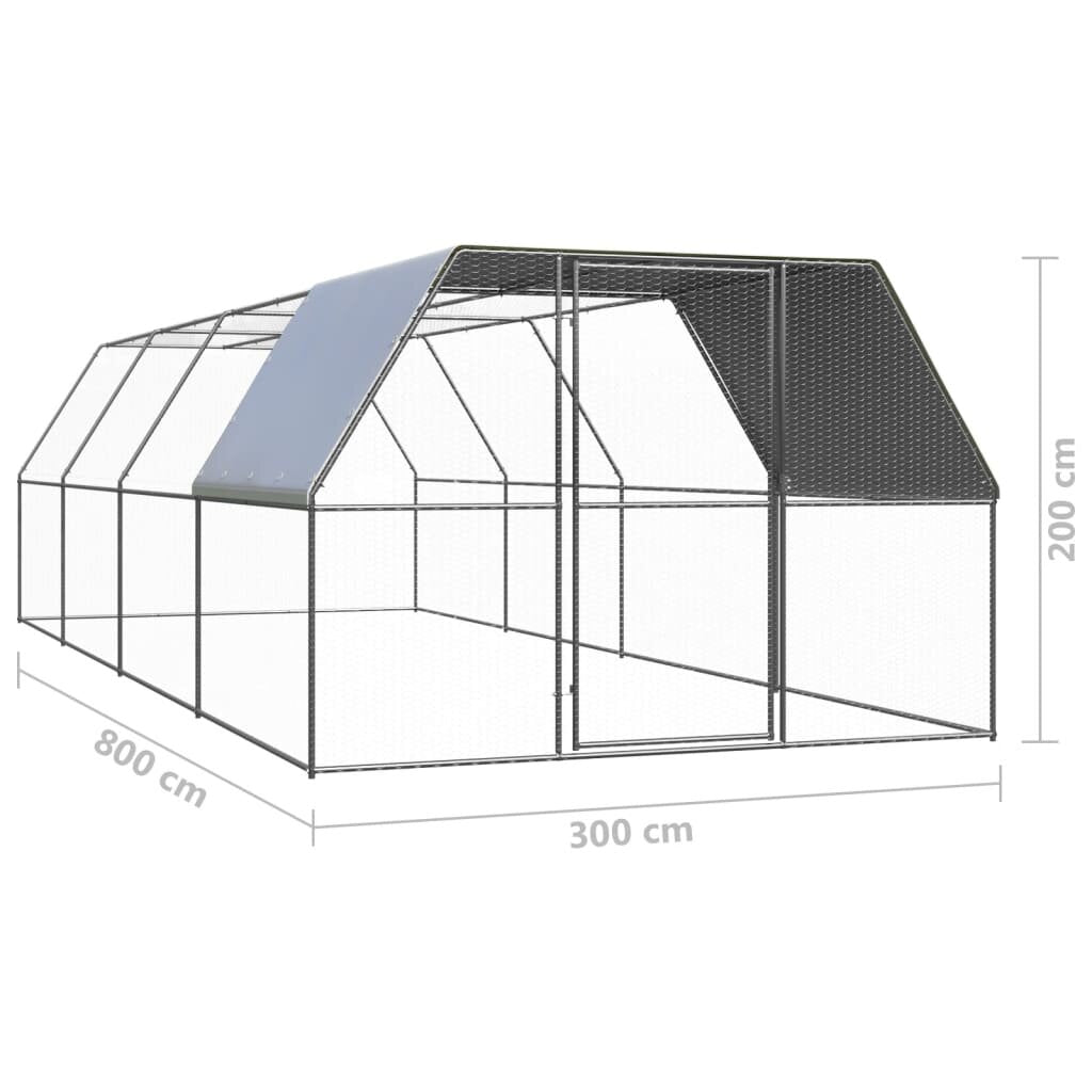 buiten kippenkooi 9.8 inch x26.2 inch x6.6 inch  gegalvaniseerd staal