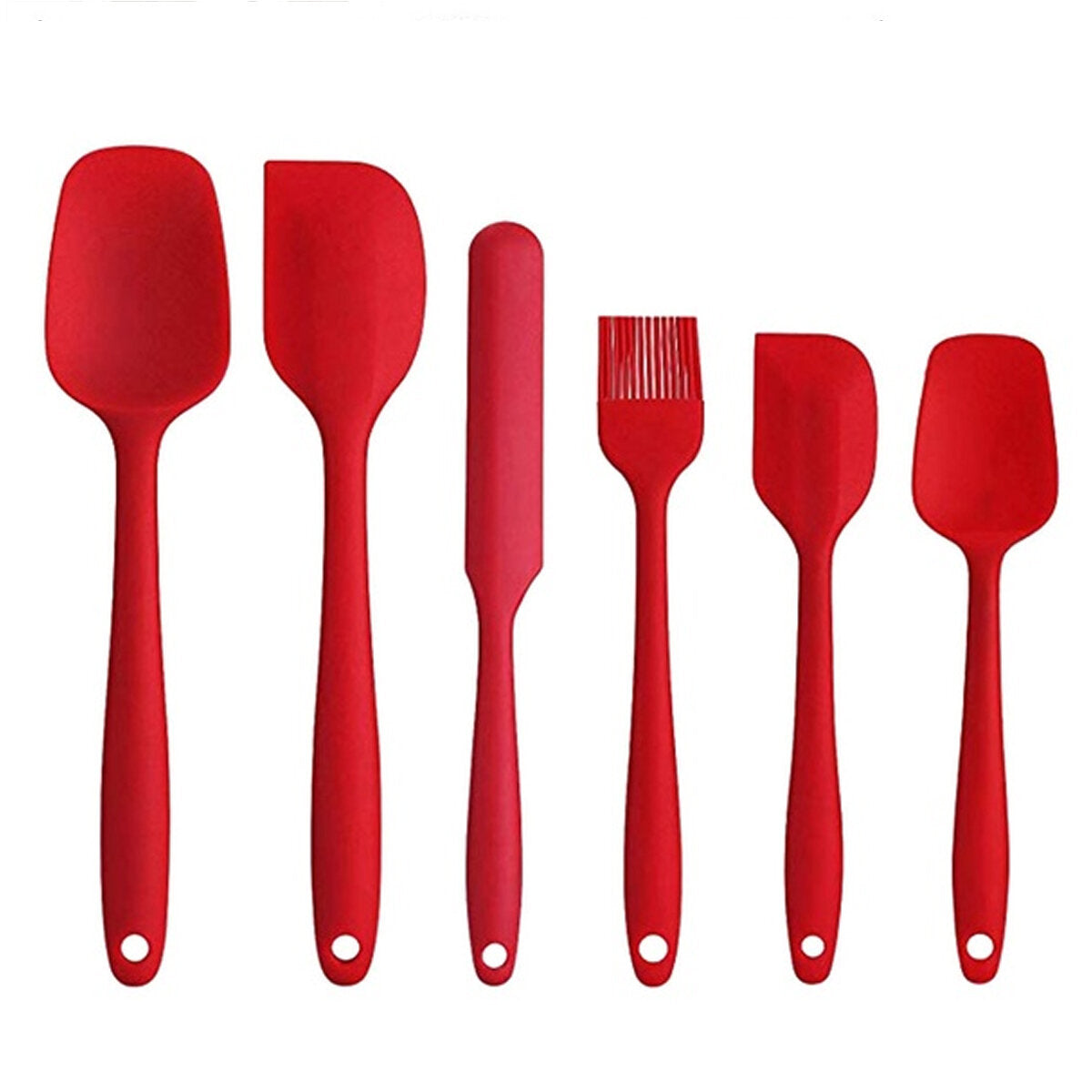 6 stuks non-stick rubber spatel set hittebestendige spatel keukengerei set gereedschap kit