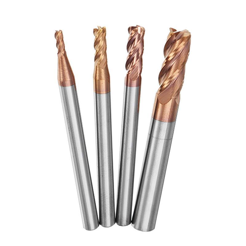 hrc58 ronde neus 4 fluiten freesfrees 2r0.2-6r0.5 altin-coating cnc freesfrees