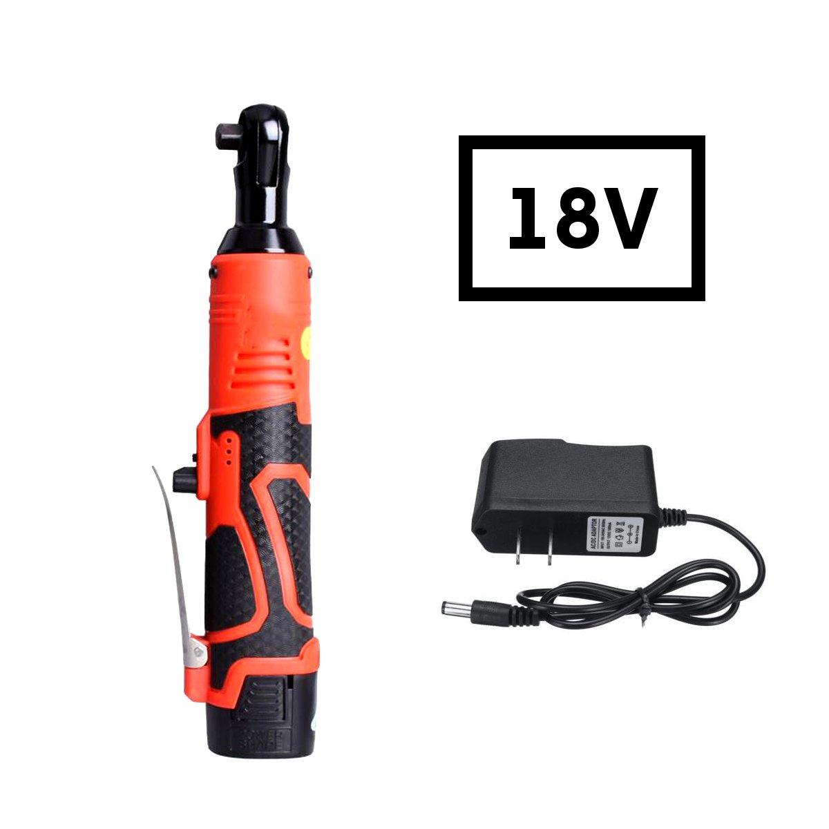 draadloze 3/8 inch elektrische ratelsleutel set haakse moersleutel power ratel tool w/1 stuks lithium-ion batterij
