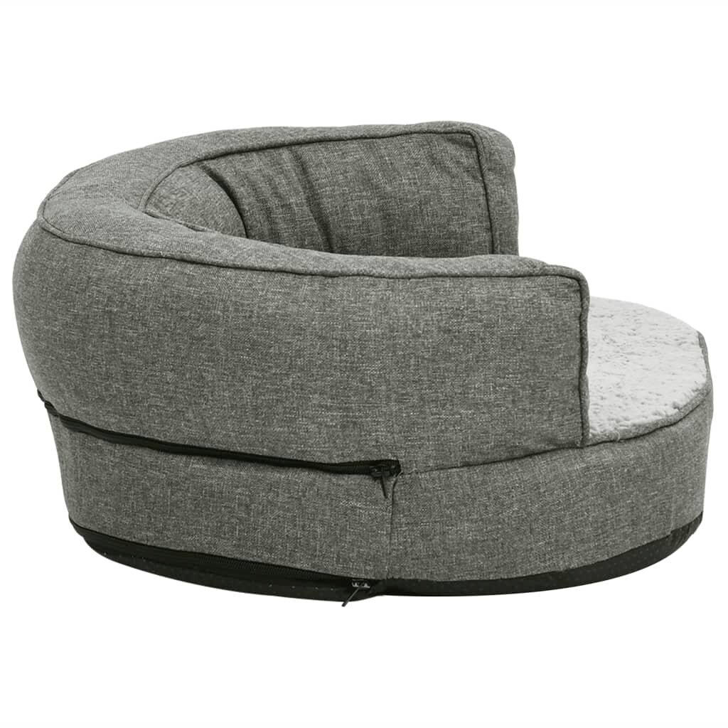 hondenmand ergonomisch linnen look 75x53 cm fleece grijs