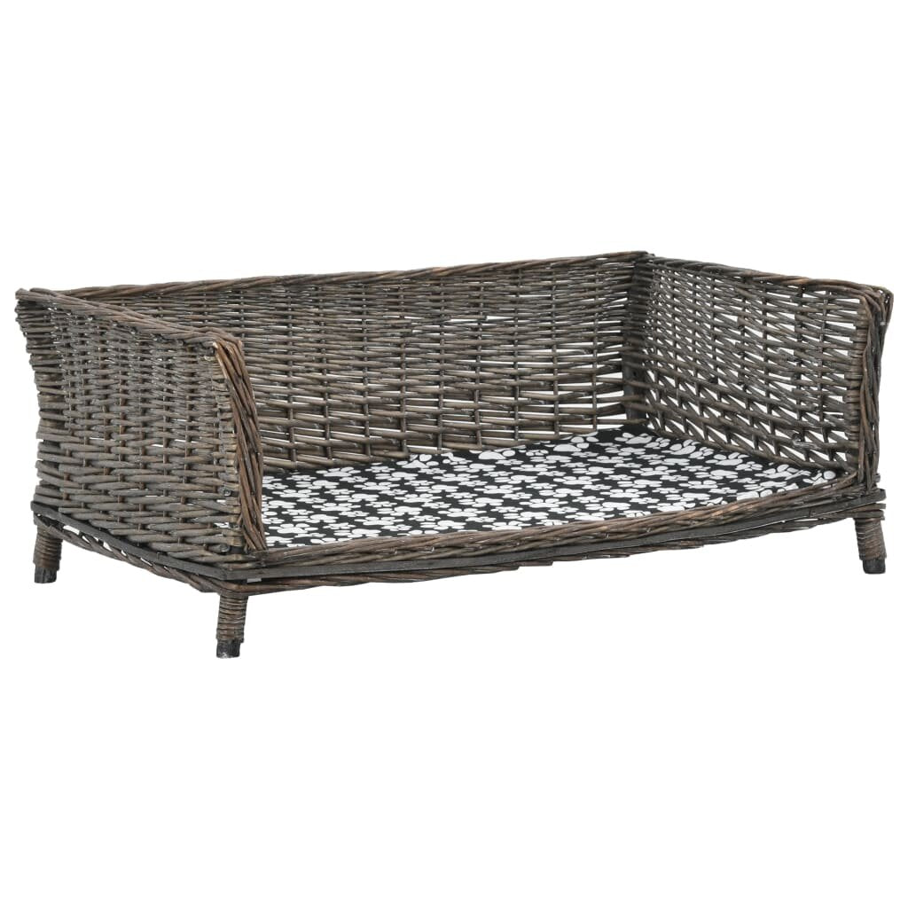 hondenmand met kussen 90x54x35 cm naturel wilgengrijs