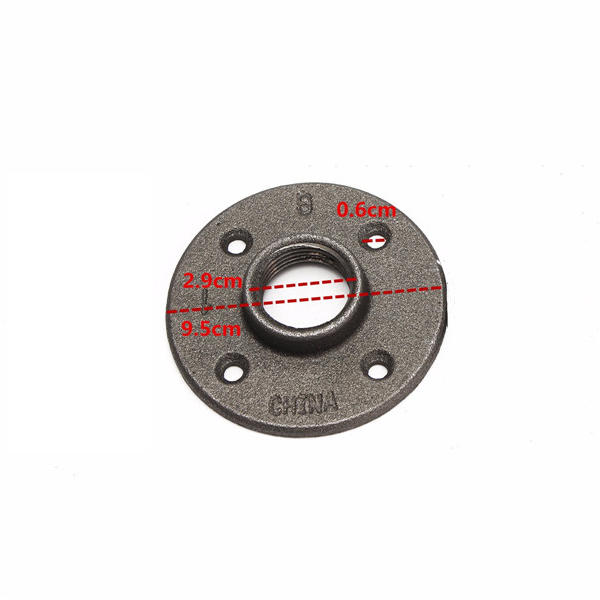 1 inch versterkte zwarte flens ijzeren pijp vloer fitting sanitair schroefdraad flens