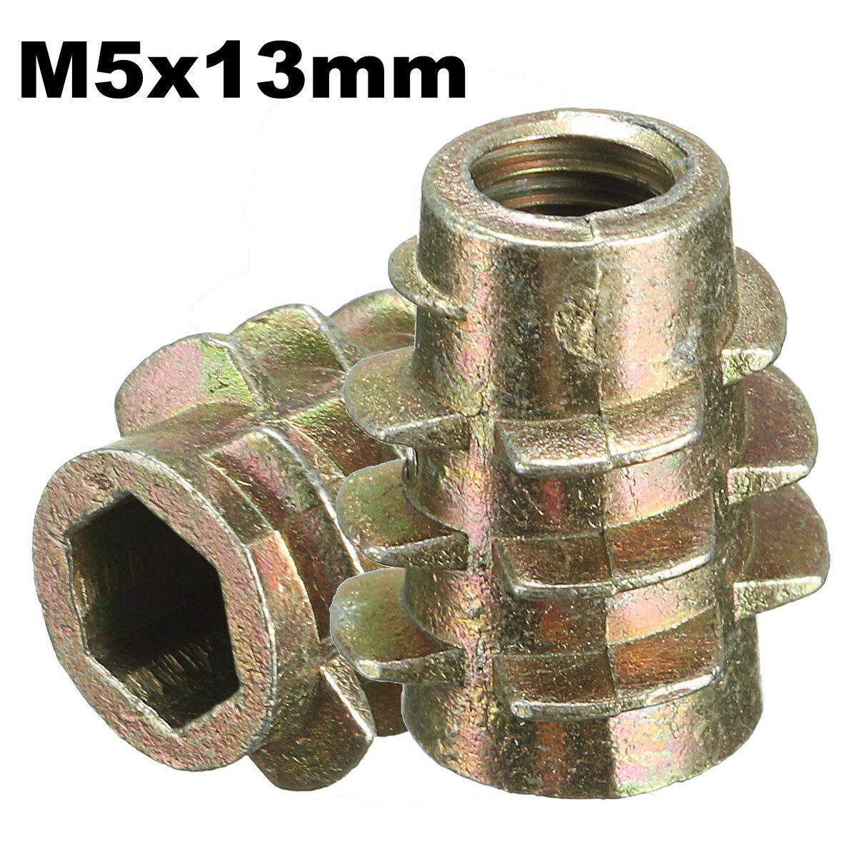 9 maat m4 m5 m6 m8 m10 hex drive schroef in schroefdraad insert voor hout type e