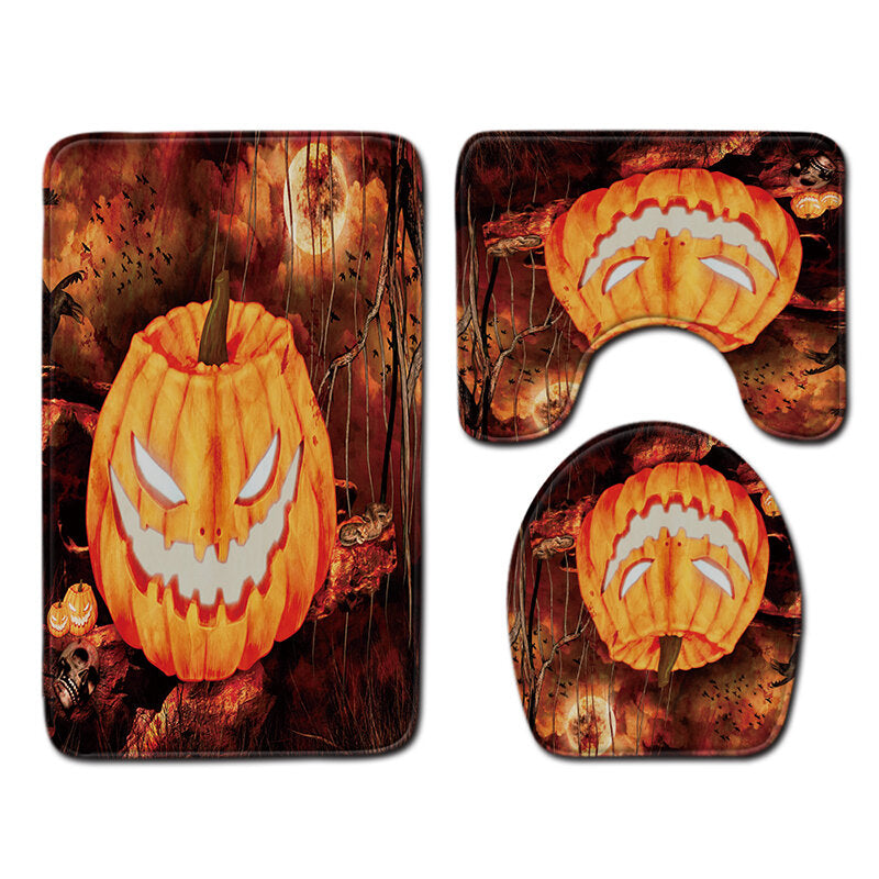halloween douchegordijn wc soft fluwelen antislip keukenmat type 3