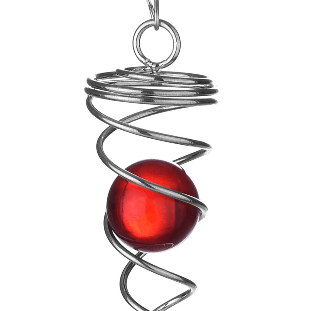 3d metalen hangende windspinner windgong met h elix staart glazen bal centrum decoraties