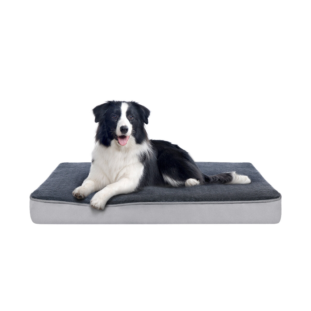 orthopedische hondenmat m 74 * 46 * 7.5 cm. afneembare hondenmand. wasbare antislip honden- en kattenmand. orthopedische hondenmat. grijze met schuim gevulde hondenspeelgoedmat