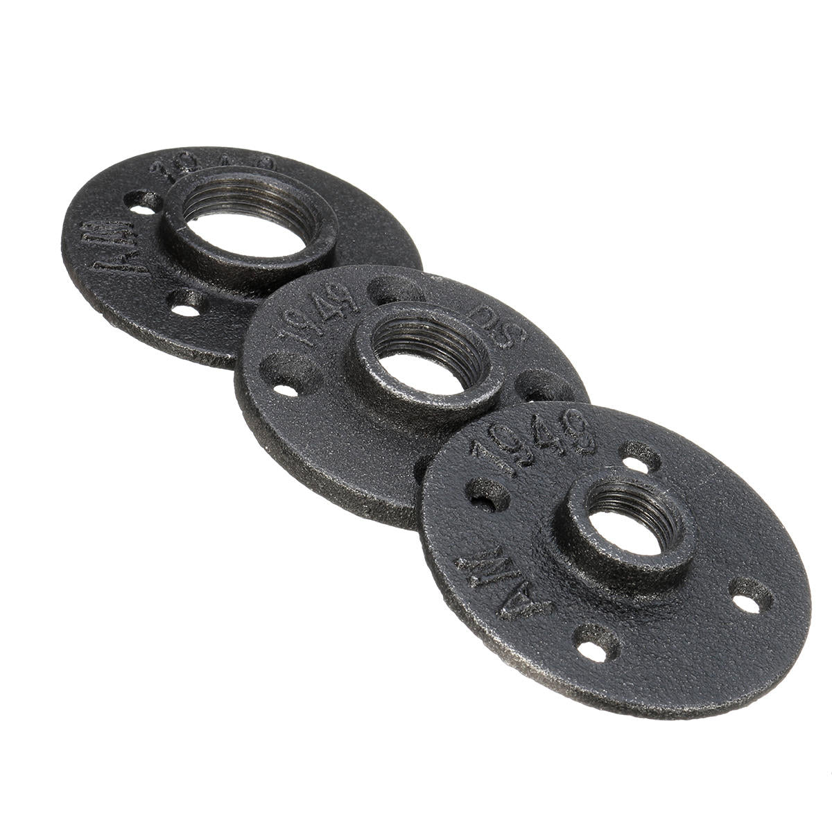 dn 15/20/25 zwarte flens ijzeren pijp vloer fitting sanitair schroefdraad vier gaten flens