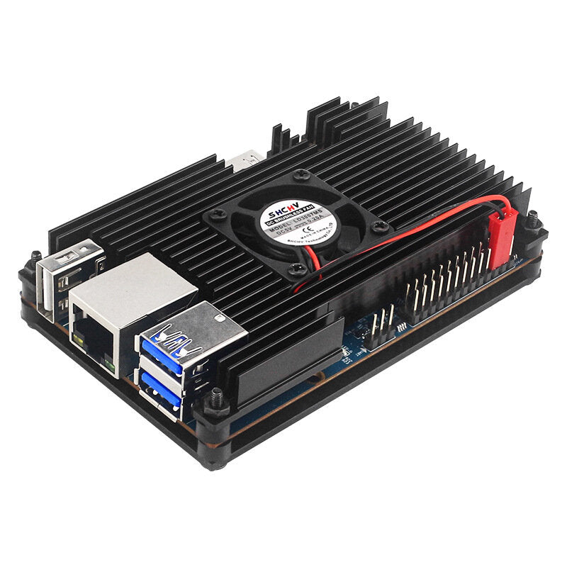 oranje pi5 aluminium behuizing koelradiator met koellichaamventilatorbeschermingsdoos voor orange pi 5