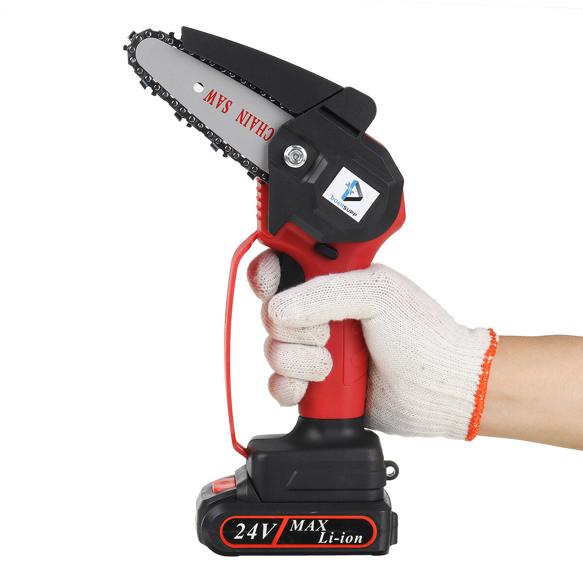 1000w 4 inch draadloze elektrische kettingzaag hout minisnijder eenhandzaag houtbewerkingsgereedschap w / geen / 1pc batterij