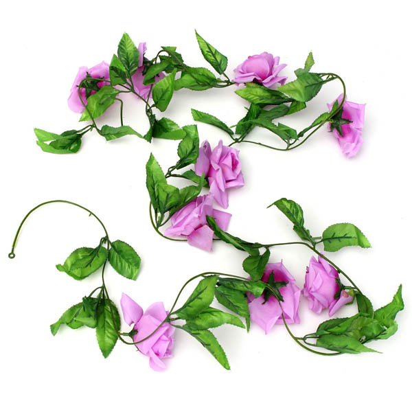 2.4 m kunststof rose bloem groene bladeren garland home garden wedding party decorations