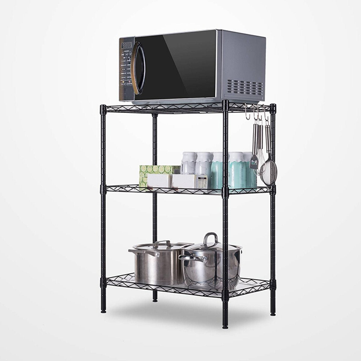 3 tier keuken draad rekken metalen opslag plank rek verstelbaar staal ...