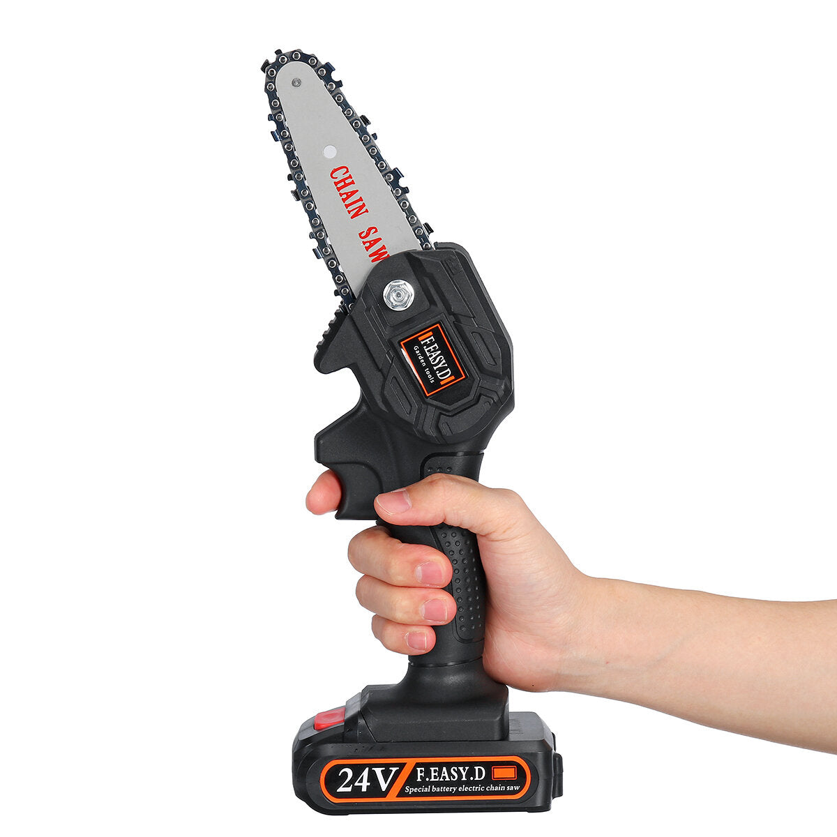 24v 550w oplaadbare mini elektrische kettingzaag handheld houtsnoeizaag