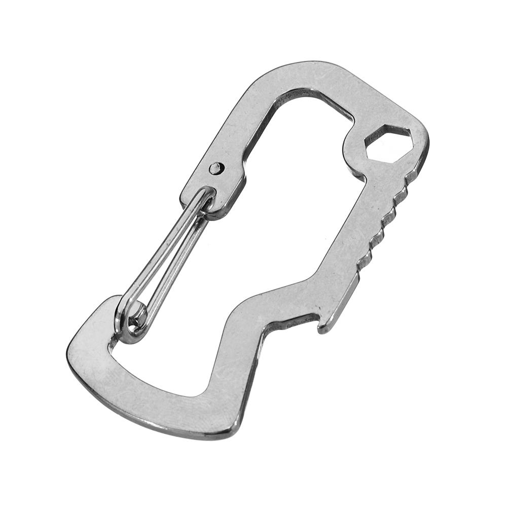 mini gehoornde haai d-vorm flesopener slot snel hangend roestvrij staal multifunctioneel edc-gereedschap