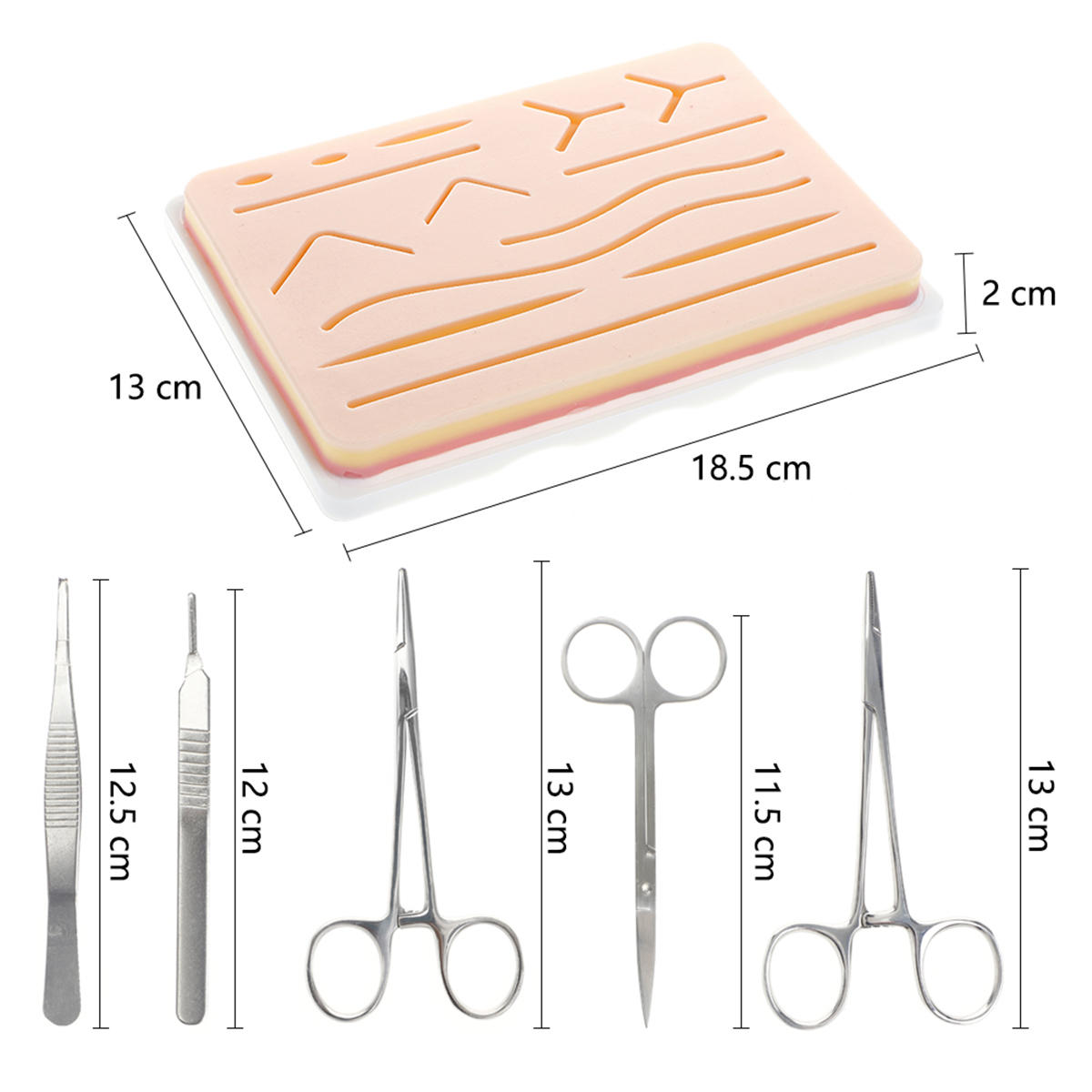 25 in 1 huid hechtdraad chirurgische training kit siliconen pad naald schaar gereedschap kit