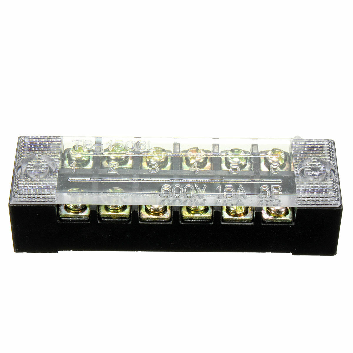 600v 15a 6 positie dubbele rijwiel barrière blok schroef terminal strip panel