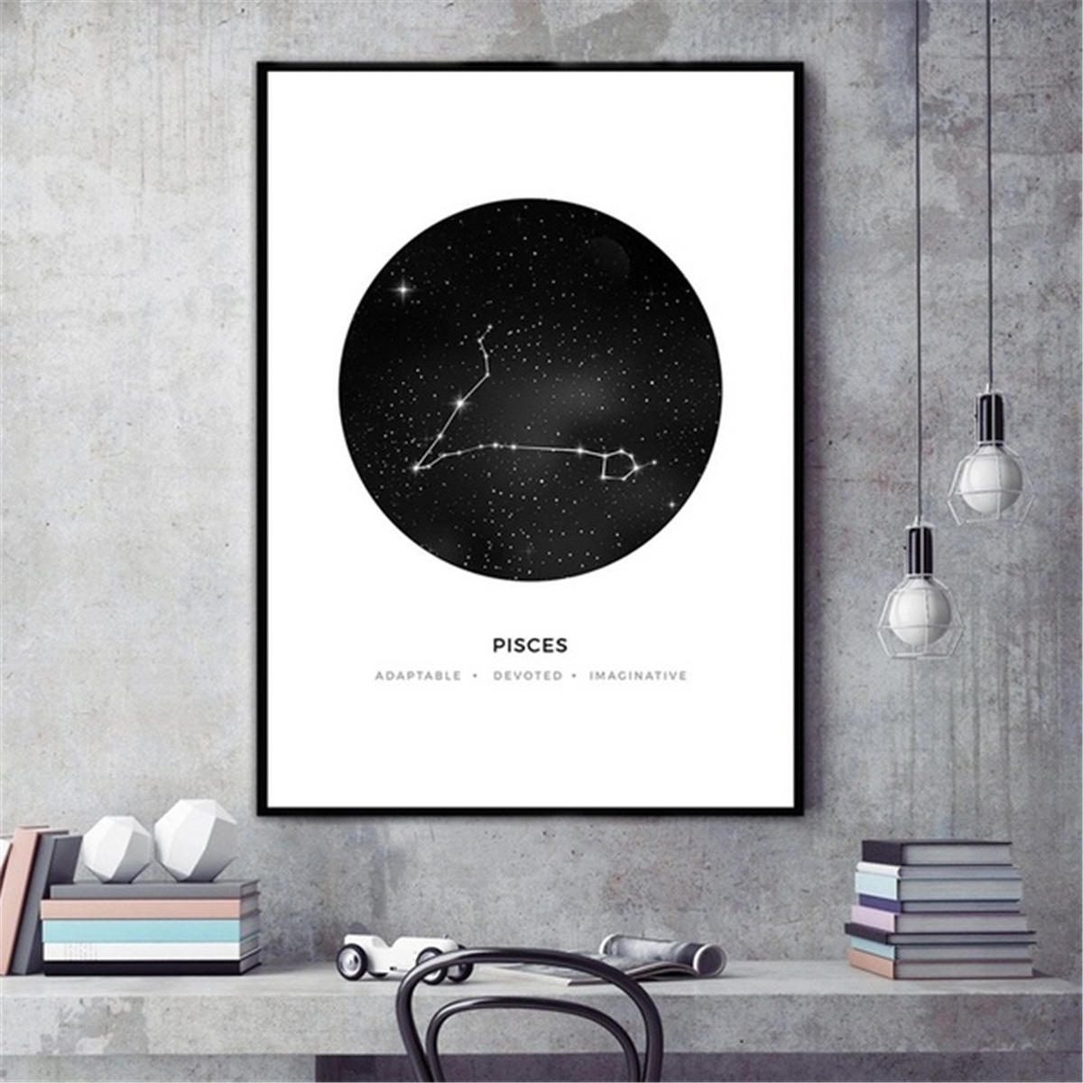 30x40 cm sterrenbeeld canvaskunst posters geometrisch astrologie schilderij behangpapier
