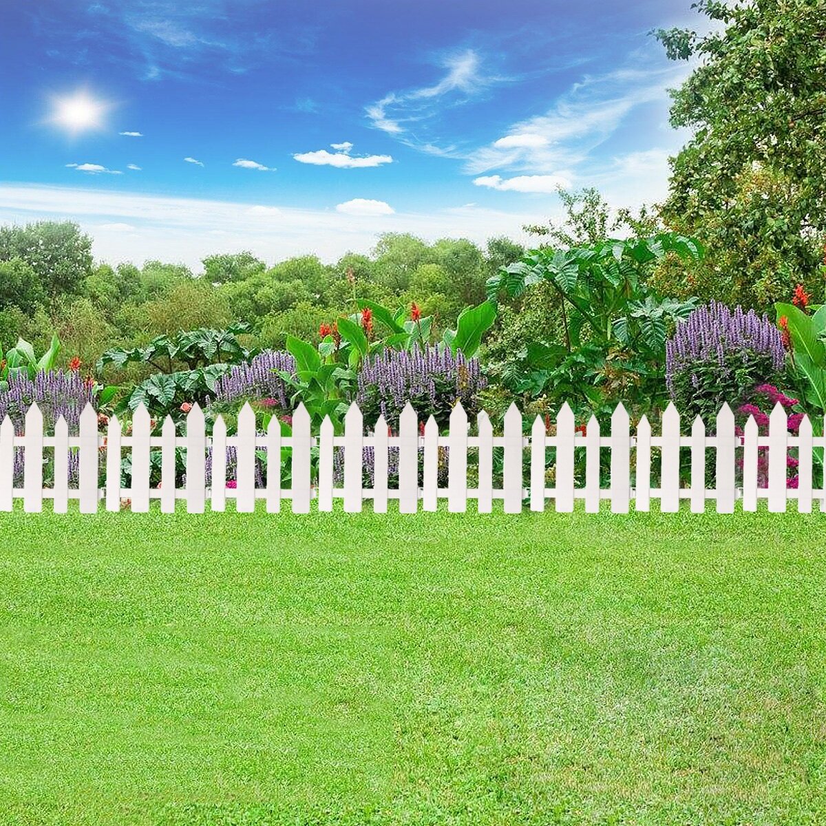 12/24 stuks outdoor pvc plastic wit hek tuin bloempot parterre huisdier hek decoratie hondenkennel kooi: