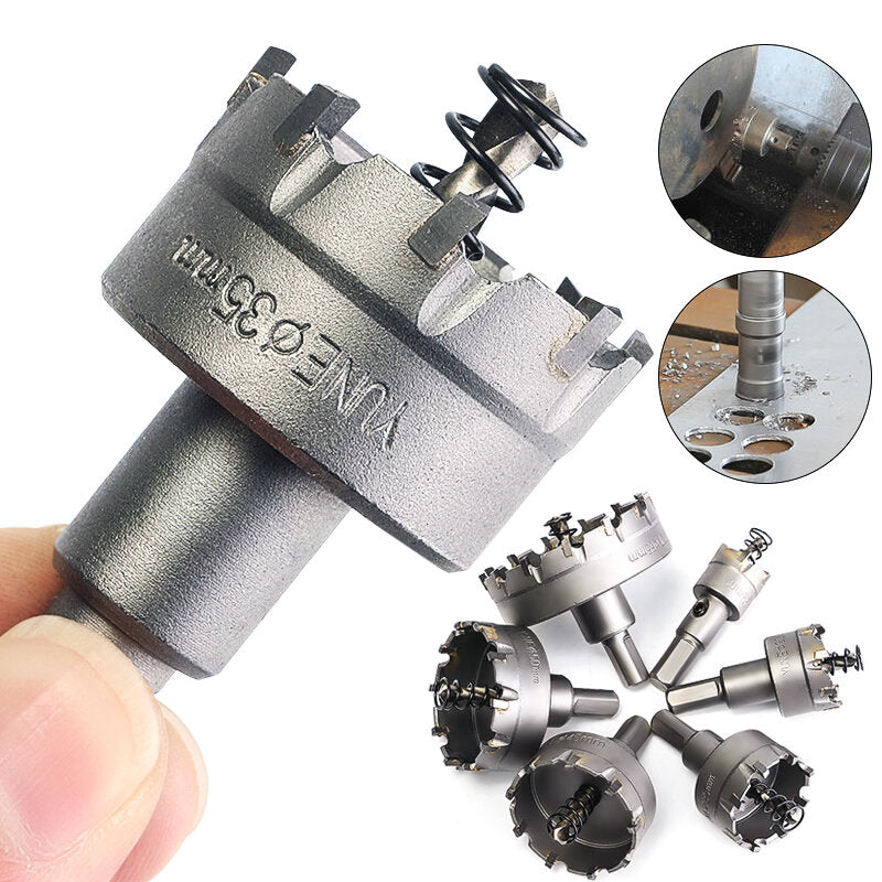 6 stuks 22mm-65mm rvs carbide tip metaallegering boren gatenzaagmachine set: