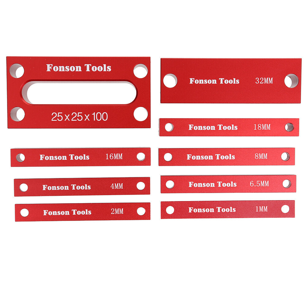fonson 9 stuks metrische inch houtbewerking setup blokken hoogtemeter precisie aluminium setup bars voor router en tafelzaag accessoires