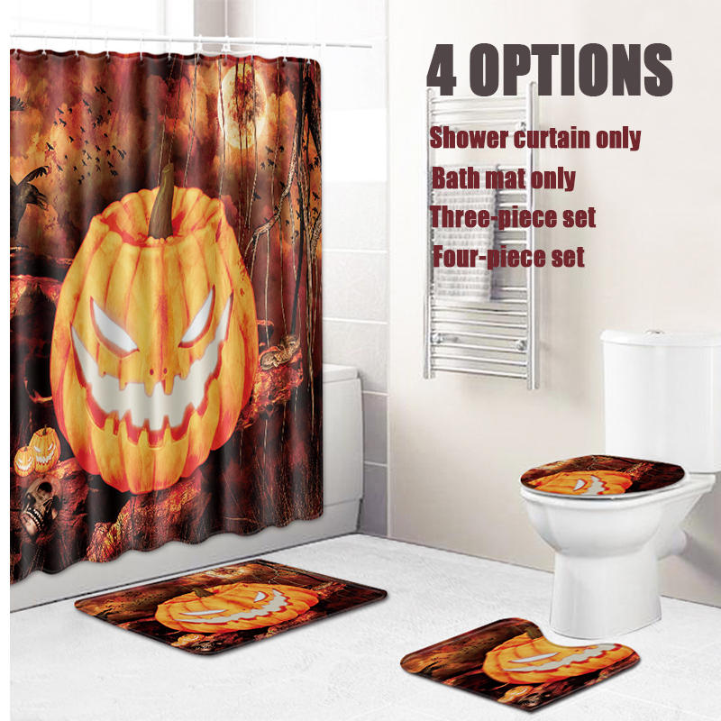 halloween douchegordijn wc soft fluwelen antislip keukenmat type 3