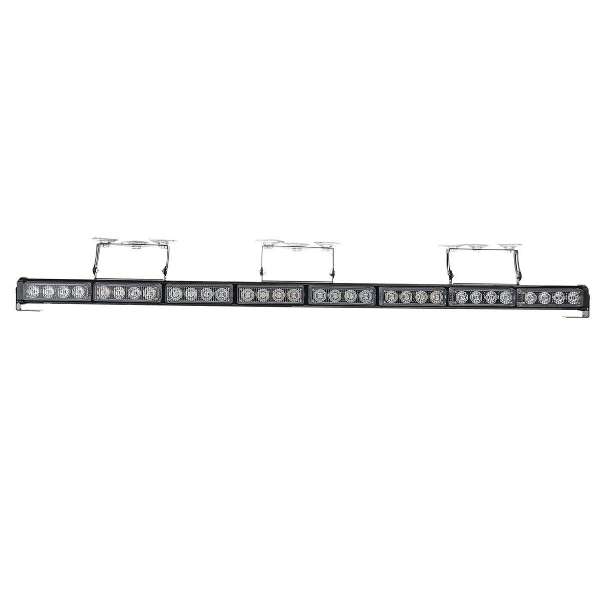 35 inch 32 led autodak voorruit noodgevaar waarschuwing flash stroboscooplampen bar met zuignap amber & wit