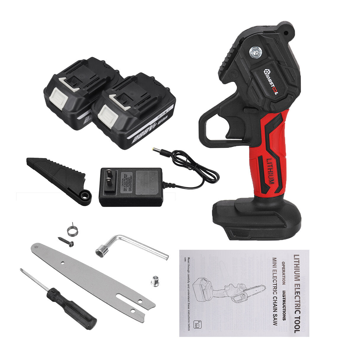 6 inch 1200 w elektrische kettingzaag snoerloze snoeien kettingzaag tuin boom logboekregistratie houtbewerking tool w / 1/2 stuks batterij