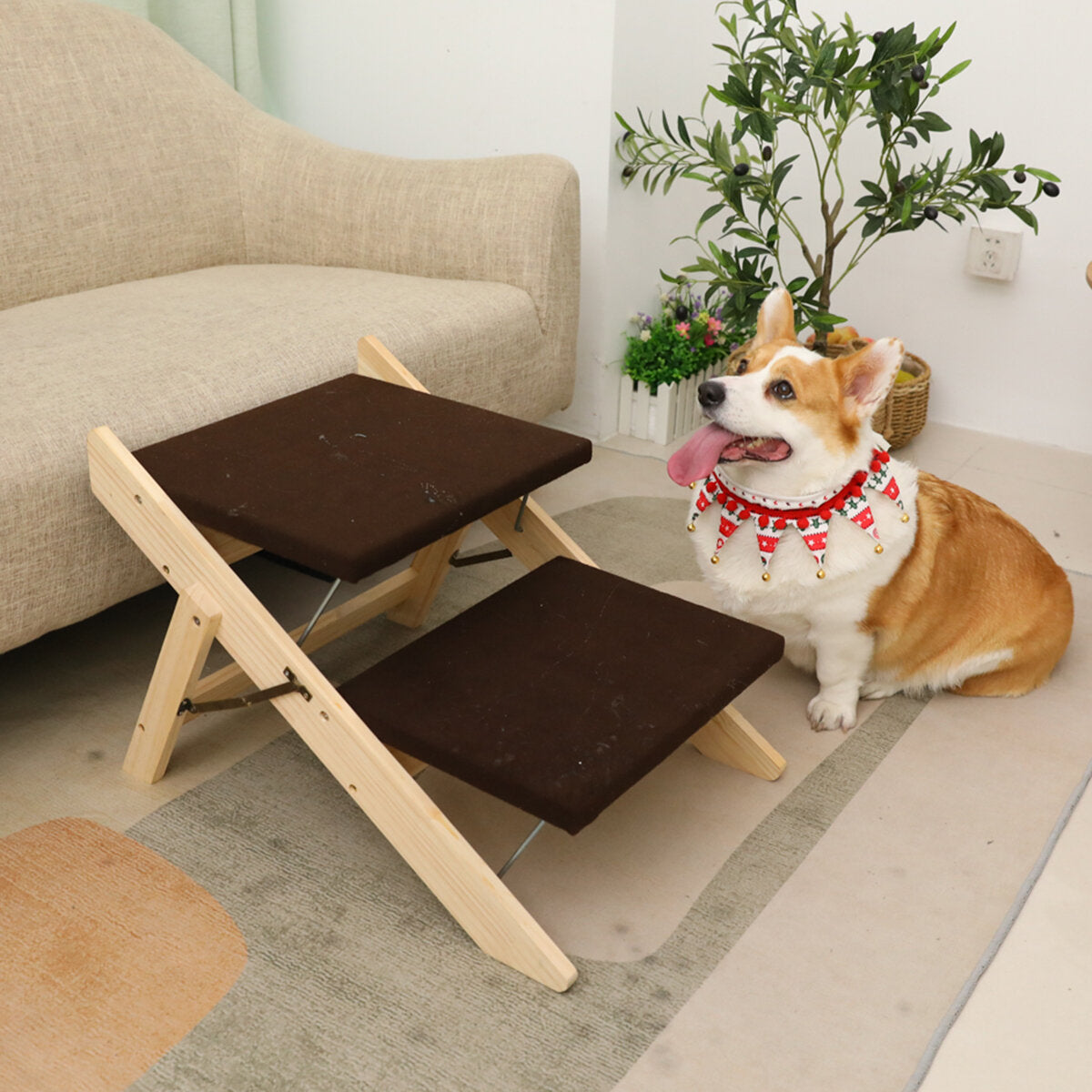 2-in-1 draagbare opvouwbare veiligheidstrap voor honden en katten stappenladder puppybenodigdheden