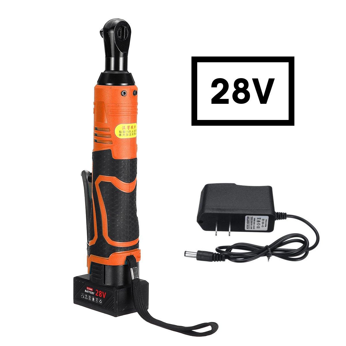 draadloze 3/8 inch elektrische ratelsleutel set haakse moersleutel power ratel tool w/1 stuks lithium-ion batterij