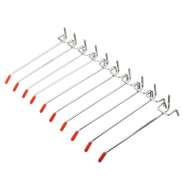 10 stuks rvs muurschermhaken voor coat shop slatwall panel 10 × 150mm