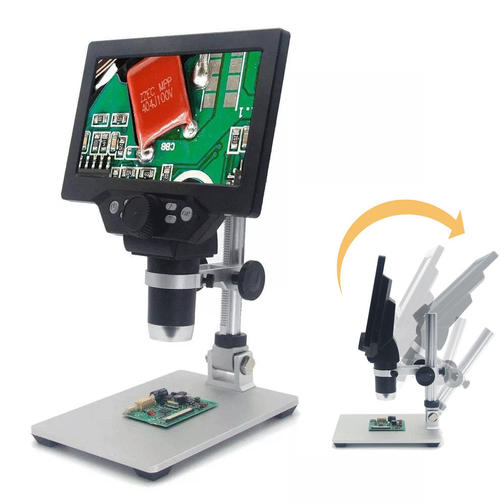 g1200 digitale microscoop 12mp 7 inch groot kleurenscherm grote basis lcd-scherm 1-1200x continu