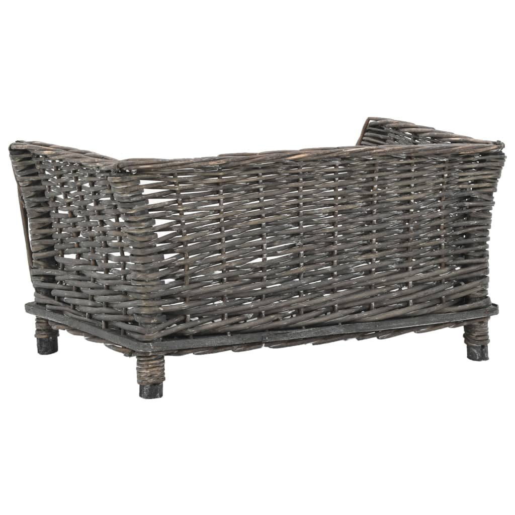 hondenmand met kussen 50x33x30 cm naturel wilgengrijs