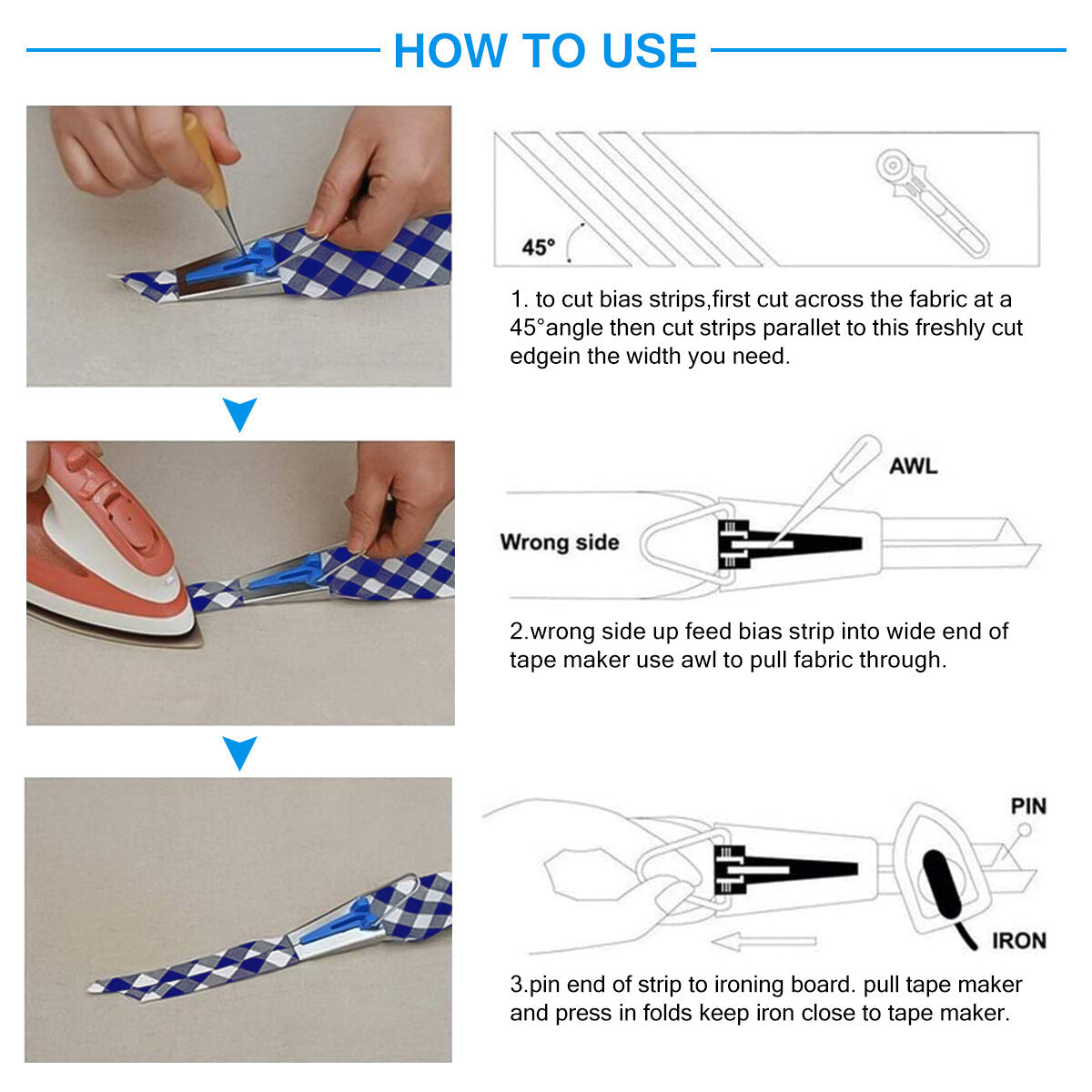 naaiband maker kits 4 maten 6 mm 12 mm 18 mm 25 mm huishoudelijke dhz stof patchwork naaien accessoires gereedschap makers kit met binding foot craft clips priem quilters pin voor quilt binding