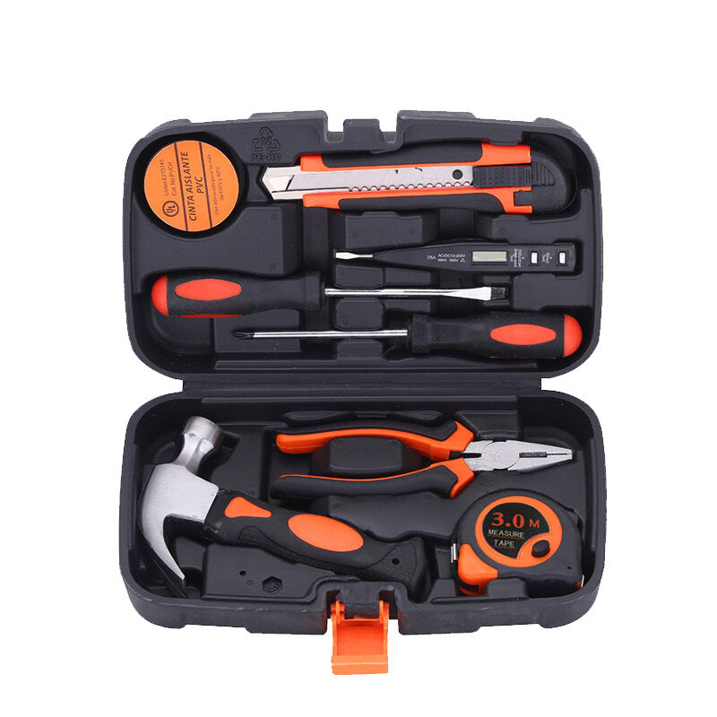 9/25/82/100 stuks huishoudelijke reparatieset set hammer liniaal handgereedschapsset met plastic gereedschapskist