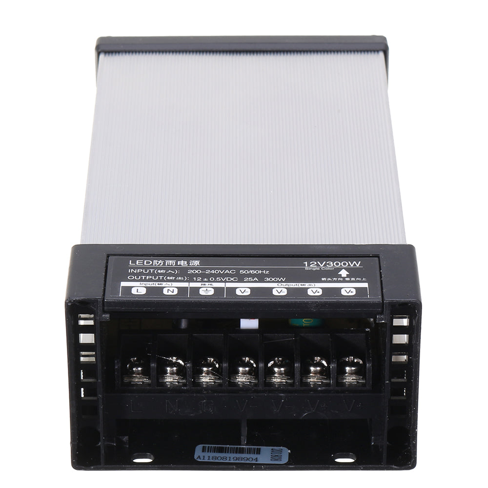 ac200-240v naar dc12v 25a 300w led regendicht waterdicht schakelende voeding 170x91x51mm