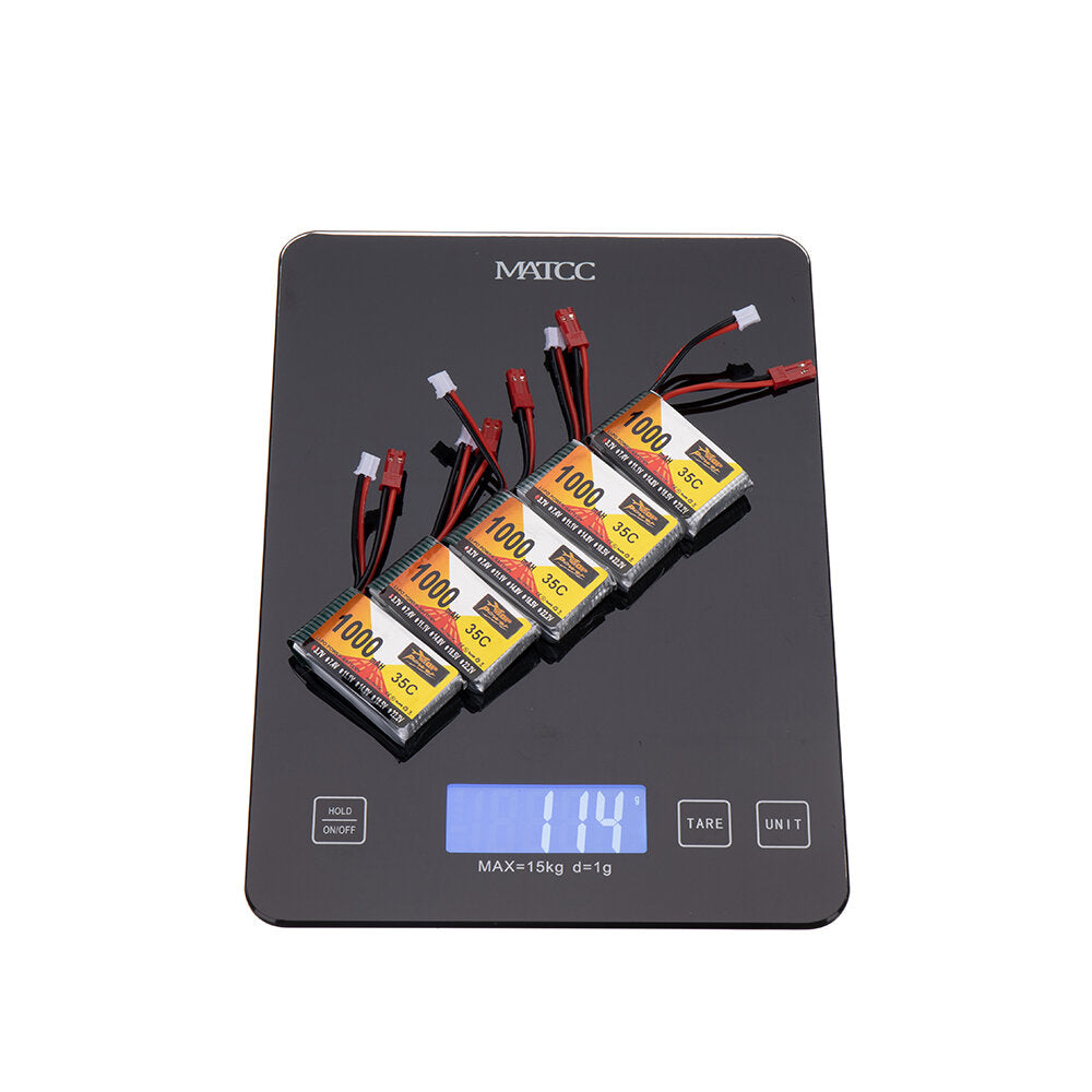 5 stuks zop power 3.7 v 1000 mah 35c 1s lipo batterij jst ph2.0 plug voor rc drone