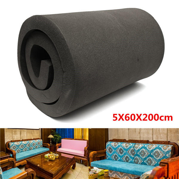 200x60x5cm zwart hoge dichtheid zitting schuimrubber vervanging bekleding kussen schuim
