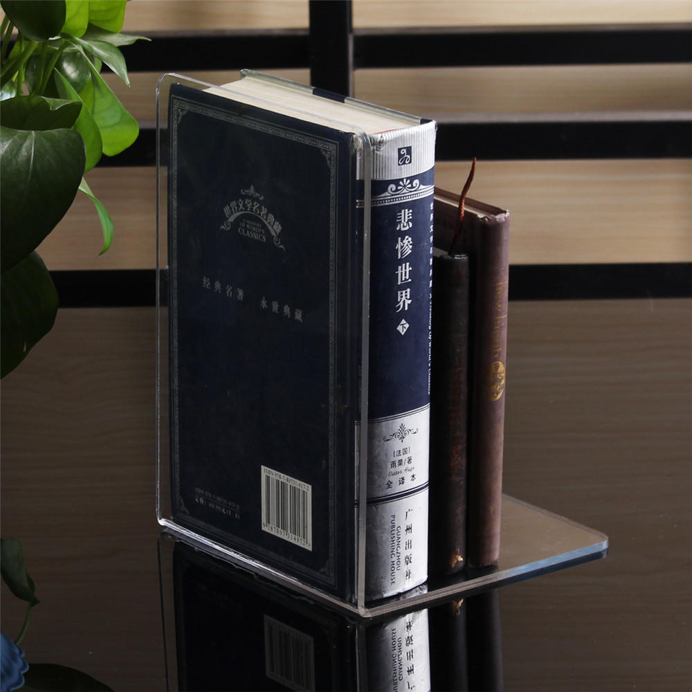 2 stuks 160x150x220x4mm clear acryl boekensteunen l-vormige boekensteunen organizer stand voor kantoor school