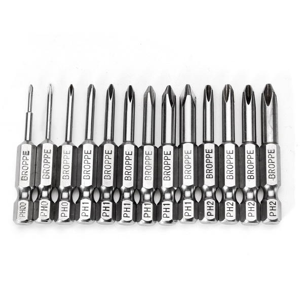 13 stuks 50mm magnetische lange hex shank cross head schroevendraaier bits