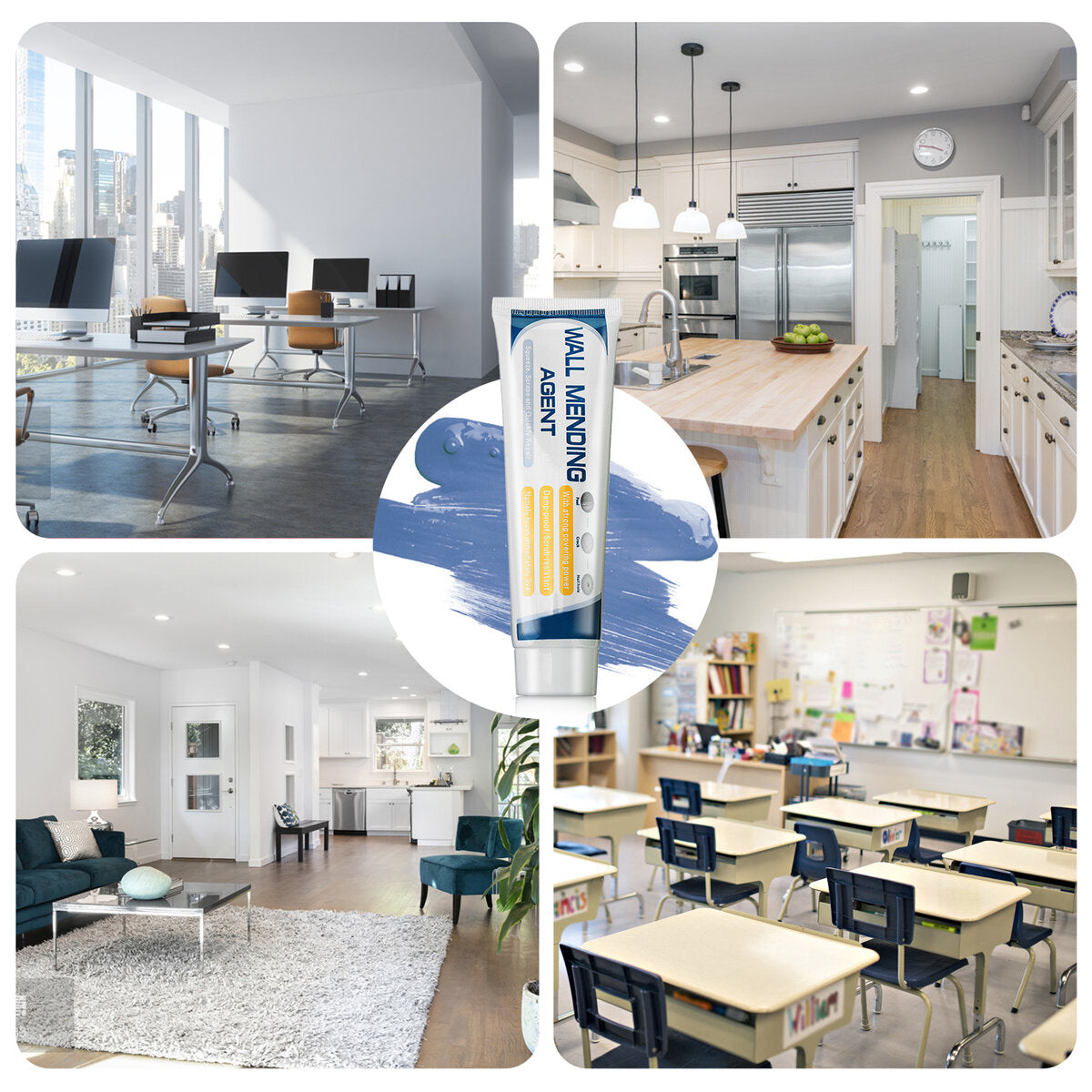 jeteven 300g wall spackle safemend wall herstelmiddel met schraper reparatie crème om gaten te passen met 3 stuks nozzle extender en 10 sets handschoenen