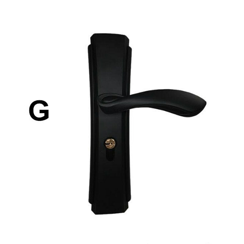 matzwart aluminium deurslot mechanische binnendeurhendel cilinderslot hendel klink home security mute locker met sleutels nieuwe woonaccessoires