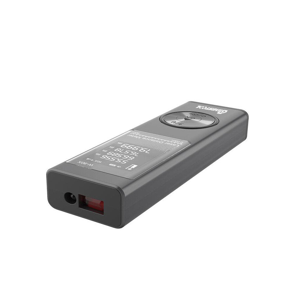 80m digitale mini-laserafstandsmeter met elektronische hoeksensor m / in / ft-eenheid schakelen usb opladen pythagoreaanse modus afstandsgebied volume meet laserafstandsmeter