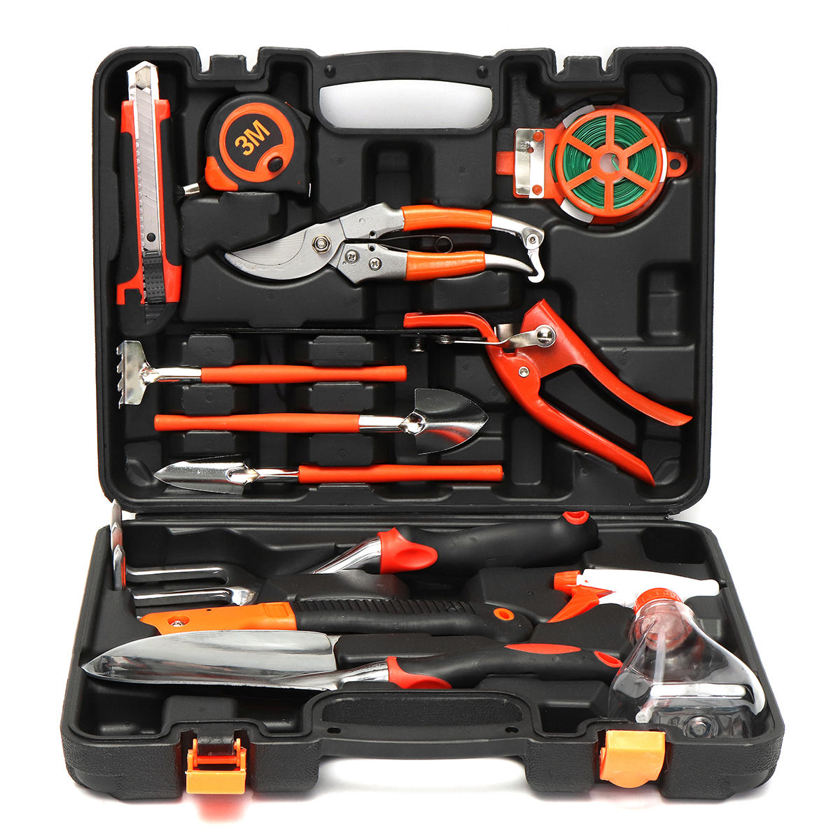12 stuks multifunctionele koolstofstaal huishoudelijke tuingereedschap set kit hardware toolbox