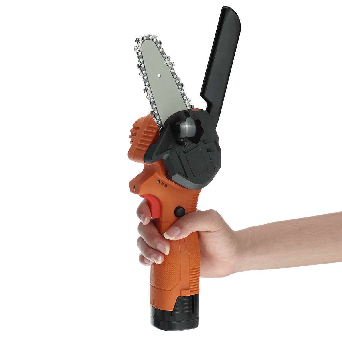 4 inch mini oplaadbare kettingzaag 18v eenhandige elektrische kettingzaag houtsnoeischaar met batterij