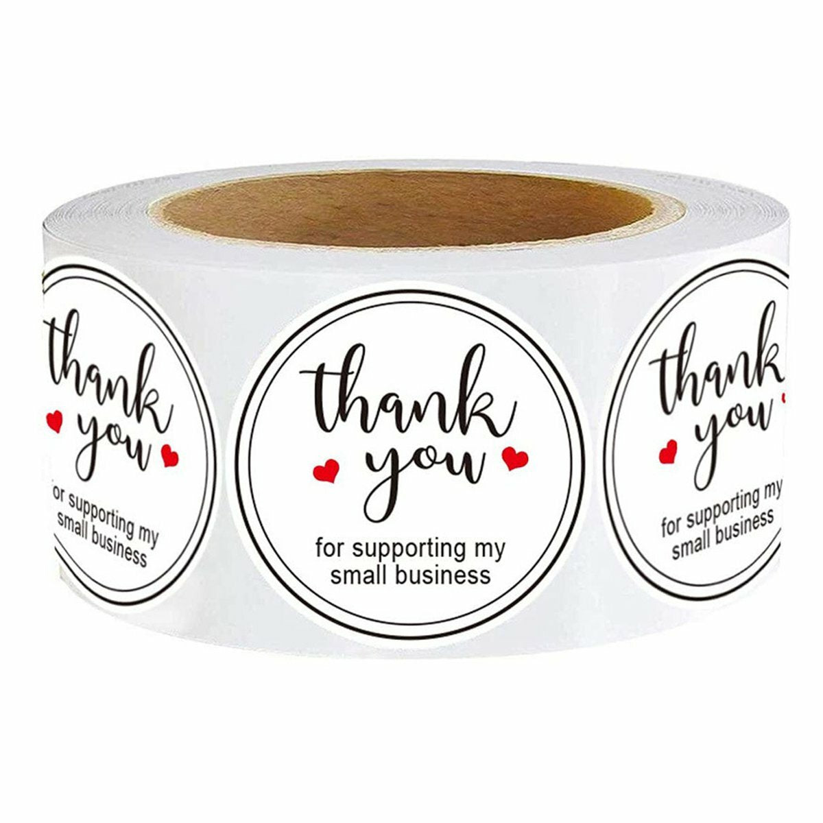 500 stuks / rol 25mm dank u ronde sticker bruiloft bloem cadeau zelfklevende label