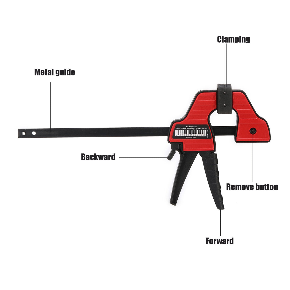 4/6/12/18 inch plastic f-klem heavy duty houder snelspanner parallel houtgereedschap houtbewerkingsklem