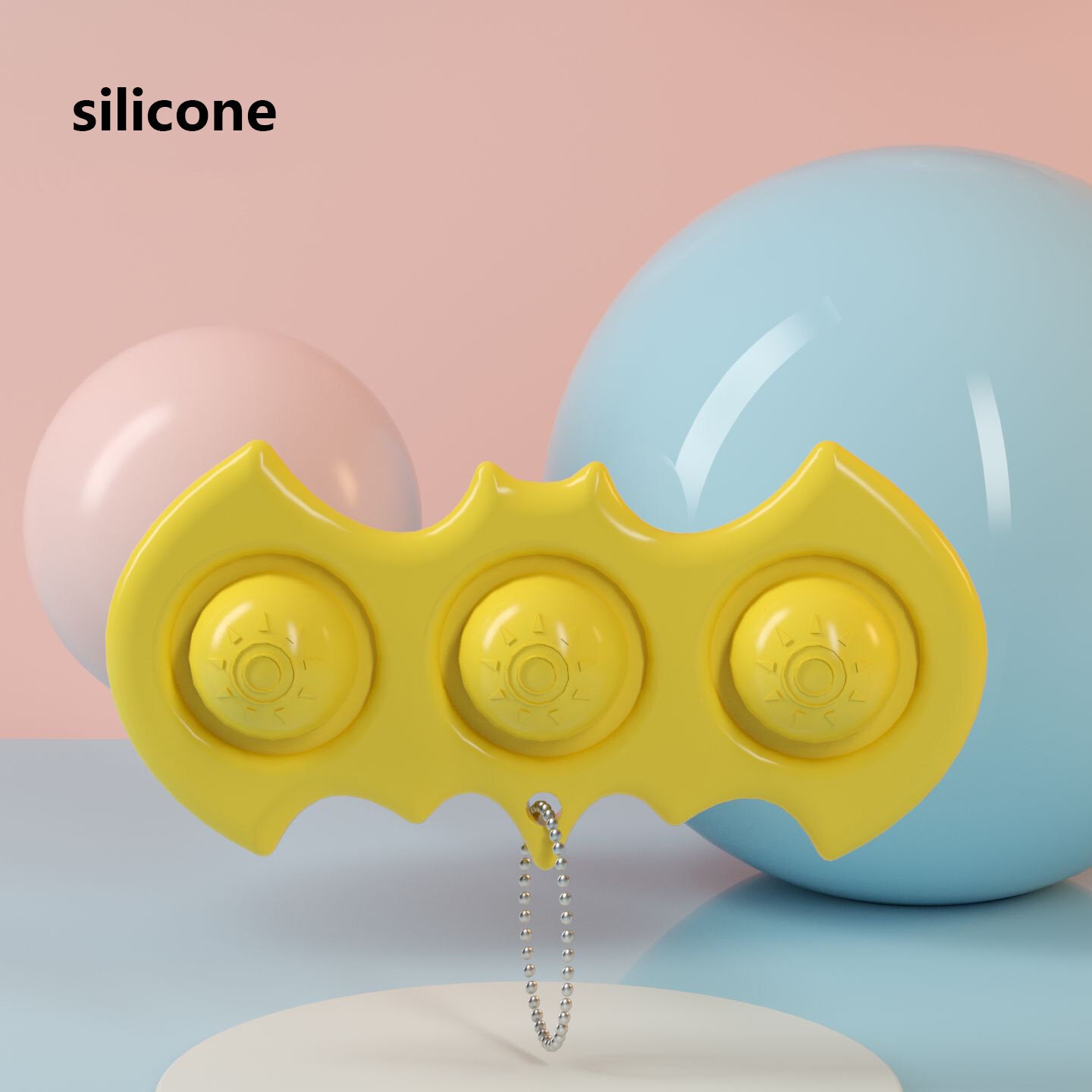 mini bat zintuiglijke fidget ontspanning stress anti-angst autisme hand edc gadget voor kinderen tiener volwassen push pop bubble sleutelhanger