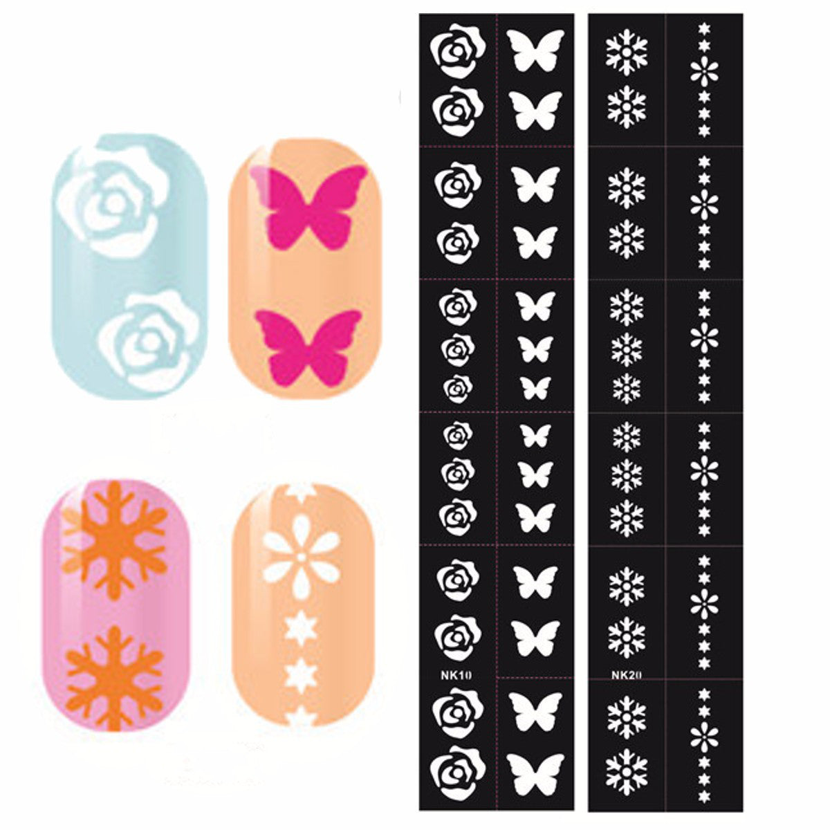 nail art stencils designs vinyl diecut stickers decal decoration tool