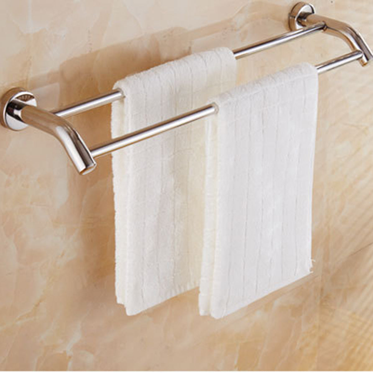 dubbele handdoek houder bar wandmontage roestvrij stalen handdoekplank rail rack houder bad houder