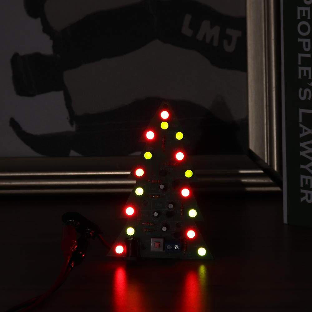 gemonteerd usb power kerstboom 16 led kleur licht elektronische pcb decoratie boom kinderen geschenk gewone versie